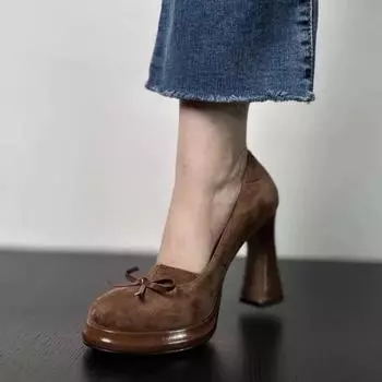 Женская летняя новая удобная офисная женская обувь 2024 года с круглым носком и высоким каблуком, повседневная и легкая 34 чёрный