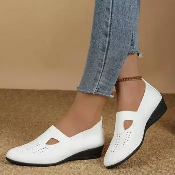 Женская летняя обувь 2024 года с простым круглым носком, противоскользящая, плоская, с низким верхом, повседневная, удобная, дышащая, женская обувь для отдыха на природе 36 чёрный