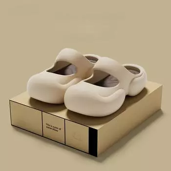 Женская летняя обувь с отверстиями, модные противоскользящие пляжные тапочки на толстой подошве Baotou Cool 36