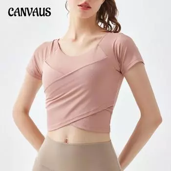 Женская летняя одежда для йоги и фитнеса с накладками на грудь, топы, беговые виды спорта, футболка с короткими рукавами S чёрный