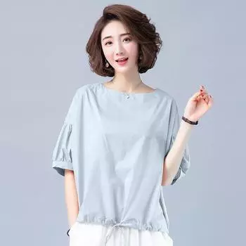 Женская летняя однотонная свободная удобная футболка с завязками на шнурке, элегантные топы 3XL белый