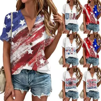 Женская летняя повседневная блузка с v-образным вырезом в полоску, тонкая блузка с коротким рукавом, женская блузка L