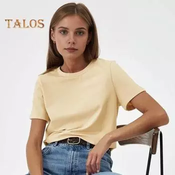 Женская летняя повседневная футболка с круглым вырезом и коротким рукавом, свободная футболка, однотонный дышащий пуловер, топы, уличная одежда 4XL белый