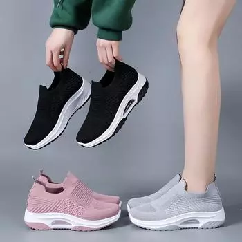 Женская летняя повседневная обувь, новинка 2024 года, спортивная обувь с сеткой, повседневная модная женская обувь большого размера, дышащая удобная женская обувь 36