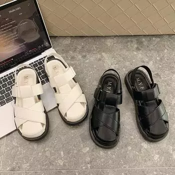 Женская летняя повседневная обувь с выемками, сандалии 35 чёрный