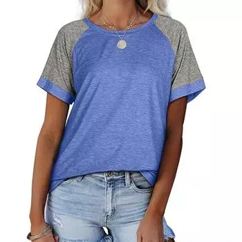 Женская летняя повседневная однотонная свободная футболка с коротким рукавом и круглым вырезом, женский топ S чёрный