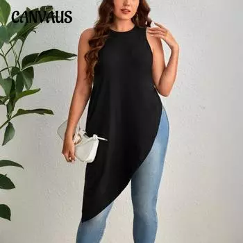 Женская летняя простая элегантная новая средняя длинная свободная тонкая рубашка 1XL чёрный