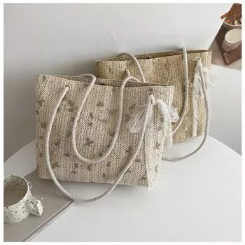 Женская летняя роскошная сумка для пикника, модная плетеная сумка, женские переносные сумки-ведра хаки