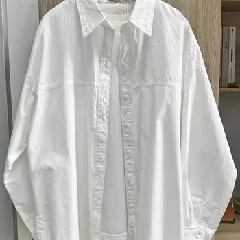 Женская летняя рубашка большого размера, женская облегающая универсальная многослойная рубашка с длинными рукавами XXL белый