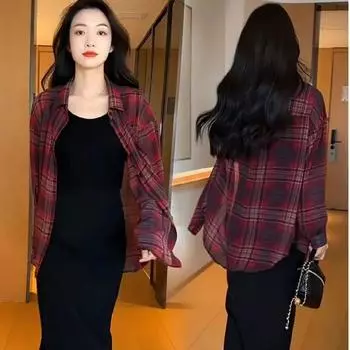 Женская летняя рубашка с длинными рукавами и тонкой клетчатой солнцезащитной рубашкой в корейском стиле, топы для поездок на работу 3XL белый