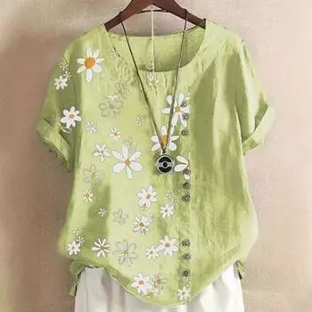 Женская летняя рубашка в стиле ретро с литературным принтом, свободные повседневные пуловеры 5XL