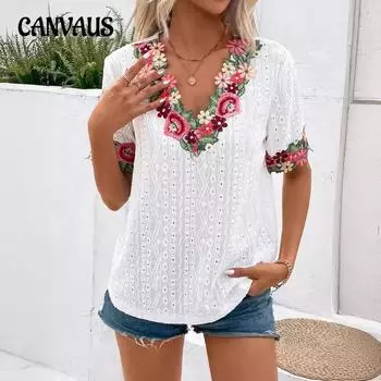 Женская летняя сексуальная футболка с глубоким v-образным вырезом и кружевным топом с короткими рукавами S чёрный