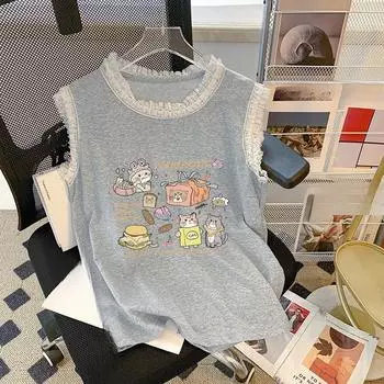 Женская летняя шикарная дизайнерская облегающая кружевная майка без рукавов в стиле ретро M розовый