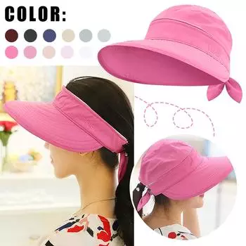 Женская летняя шляпа на молнии, съемный пустой цилиндр, уличная велосипедная шляпа от солнца, женская шляпа, закрывающая лицо, солнцезащитная шляпа One Size бежевый