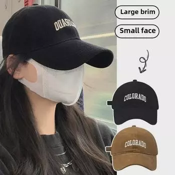 Женская летняя шляпа с большими полями и рисунком в виде маленьких английских букв, солнцезащитная бейсболка, кепка с жестким верхом Duckbill One Size