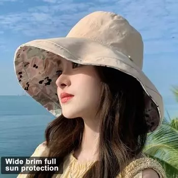 Женская летняя шляпа с ветрозащитным ремешком и большими полями, складная, с защитой от ультрафиолета, рыболовная кепка для отдыха на природе темно-синий