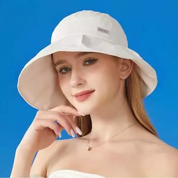 Женская летняя солнцезащитная дышащая шляпа от солнца, складная велосипедная панама для спорта на открытом воздухе, повседневная модная пляжная кепка с большими полями one size 56-58cm чёрный