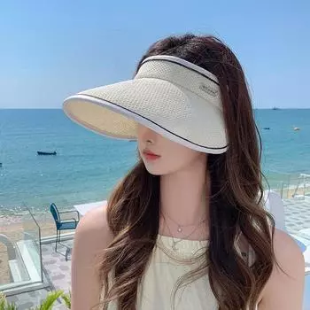Женская летняя солнцезащитная козырек с защитой от ультрафиолета и широкими полями, клипса на пляже, бассейне, кепка для гольфа, шляпа 56-58cm