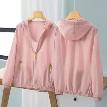 Женская летняя солнцезащитная модная тонкая дышащая ветровка женская куртка с капюшоном свободная солнцезащитная куртка L белый