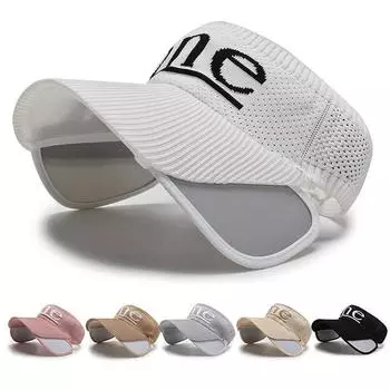 Женская летняя солнцезащитная шляпа с выдвижными полями, пустой цилиндр для верховой езды, спорт на открытом воздухе, козырек с буквенным принтом, солнцезащитная шляпа для мужчин чёрный