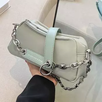 Женская летняя сумка-цепочка, трендовая модная текстура, дикая сумка через плечо, японская корейская однотонная повседневная квадратная сумка