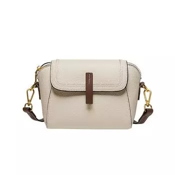 Женская летняя сумка-мессенджер из натуральной кожи (22,5*10*15,5 см) 612410103 белый