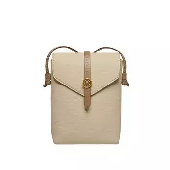 Женская летняя сумка-мессенджер из натуральной кожи для мобильного телефона (14*5*19 СМ) 612410083 слоновая кость