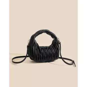 Женская летняя сумка-полумесяц Cloud Bag 2025 года со складками — универсальная сумка для ношения в руке, через плечо и через почтальонку серебряный