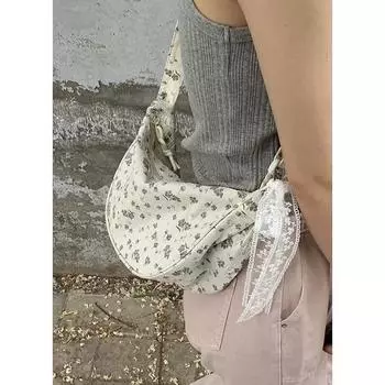 Женская летняя сумка с цветочным принтом в корейском стиле, сумка через плечо, простая большая вместительная холщовая сумка-седло