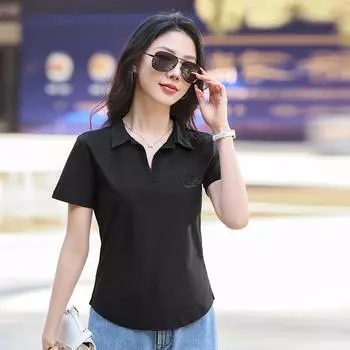 Женская летняя свежая и милая тонкая футболка с короткими рукавами, однотонные удобные топы в стиле темперамент 4XL белый