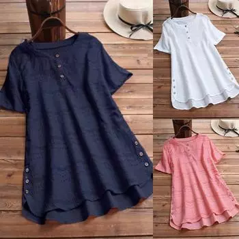 Женская летняя свободная футболка больших размеров, женская повседневная мешковатая туника, топы, блузка S белый