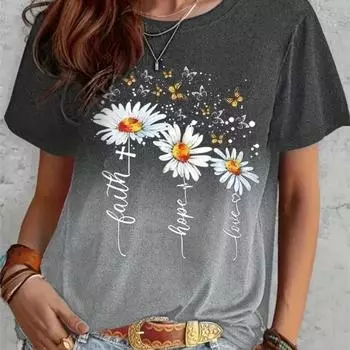 Женская летняя свободная футболка. Женская футболка в стиле Харадзюку, футболка с забавным 3D-принтом, повседневная футболка с короткими рукавами и круглым вырезом. XXS