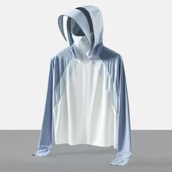 Женская летняя тонкая марлевая шаль из ледяного шелка, солнцезащитное пальто с капюшоном и защитой от ультрафиолета M белый