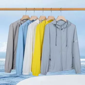 Женская летняя тонкая однотонная куртка с капюшоном на молнии для активного отдыха на открытом воздухе из шелка с защитой от солнца для рыбалки 5XL