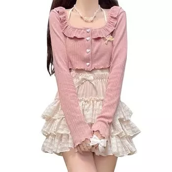 Женская летняя юбка-шорты, повседневная однотонная эластичная мини-юбка с оборками для пляжного отдыха, клуба, уличной одежды M абрикосовый