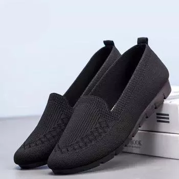 Женская летняя удобная и дышащая обувь из легкой ткани в сетку 40 чёрный