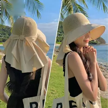 Женская летняя уличная многофункциональная шаль от солнца, однотонная дышащая шляпа из ледяного шелка, закрывающая лицо, солнцезащитная шляпа чёрный