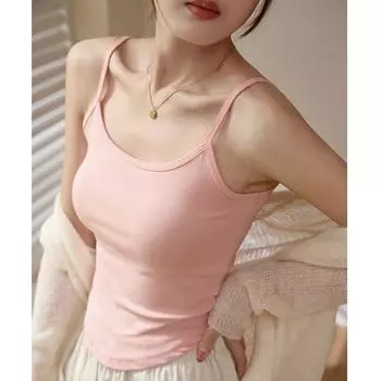 Женская летняя верхняя одежда из чистого хлопка на бретельках, новый изогнутый сексуальный внутренний топ Pure Desire S