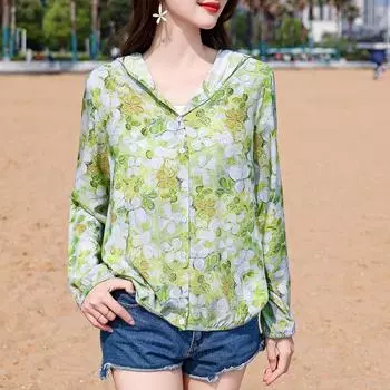 Женская летняя верхняя солнцезащитная одежда с капюшоном размера плюс, повседневная тонкая женская ветровка с длинными рукавами, летняя куртка XL