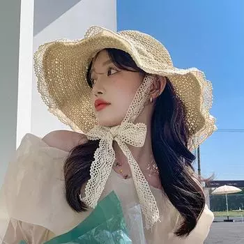Женская летняя вязаная шапка Hollow Grass, солнцезащитная пляжная шляпа, солнцезащитная шляпа кофейный