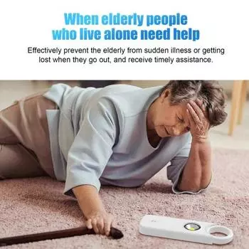 Женская личная сигнализация безопасности 135 дБ громкий звук Type-C перезаряжаемый портативный брелок для сигнализации безопасности с вытяжным кольцом чёрный