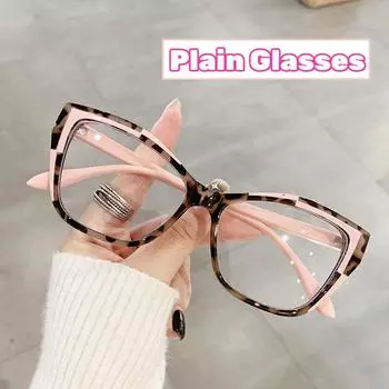 Женская личность Цветовой контраст Сращивание обесцвечивание очки Новый стиль Мода кошачий глаз оптические очки анти-синий очки
