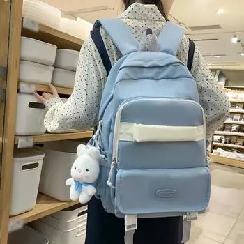 Женская лоскутная школьная сумка белый