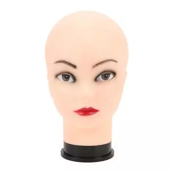 Женская лысая голова манекена из ПВХ для париков, обучения изготовлению шляп, очков, дисплея, профессиональной косметики