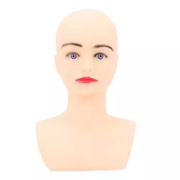 Женская лысая голова манекена из ПВХ, многоразовая косметологическая голова куклы для макияжа лица для практики
