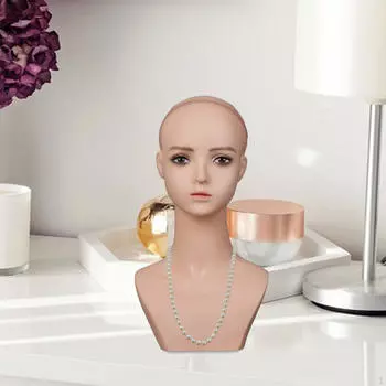 Женская лысая голова манекена, подставка для головы модели парика, манекен из ПВХ для очков, ожерелья, ювелирных изделий