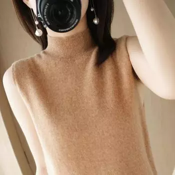 Женская майка без рукавов MODERN NEW SAGA летняя футболка вязаный топ базовый жилет женская водолазка S чёрный