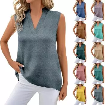 Женская майка для девочек, однотонный повседневный топ, топы на бретелях для женщин, свободные топы без рукавов, струящиеся L синий