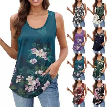 Женская майка для девочек, однотонный повседневный топ, топы на бретелях для женщин, свободные топы без рукавов, струящиеся L армия зеленый