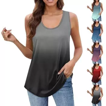 Женская майка для девочек, однотонный повседневный топ, топы на бретелях для женщин, свободные топы без рукавов, струящиеся XXXL циан